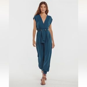 Vix Paula Hermanny - Samanta Belted Jumpsuit - Blue/Petroleum- Size: S